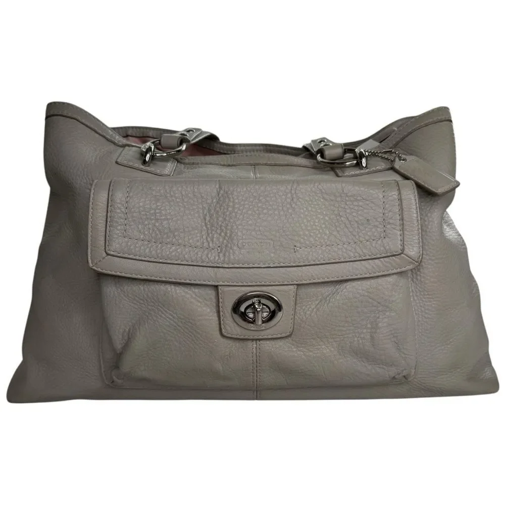 ▪️COACH Large Penelope Turn Lock Pebbled Leather Shoulder Bag